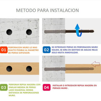 Soporte Invisible para Repisa Flotante | Perno de Anclaje Oculto (Kit de Instalación)