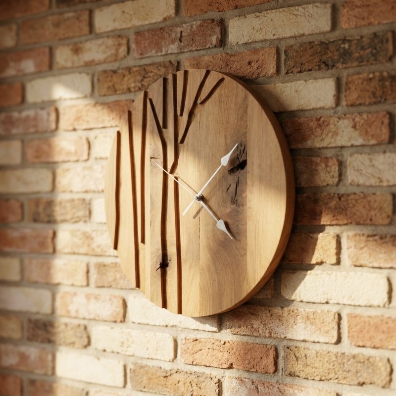 reloj de madera roble