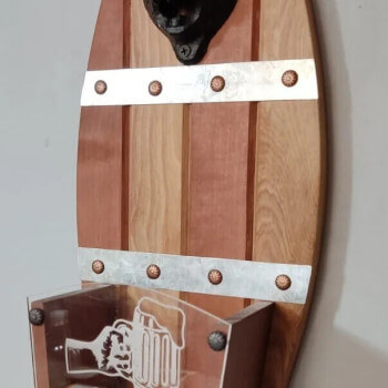 Destapador de Muro Tipo Barril para Quincho y Bar | Madera Nativa