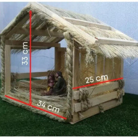 Pesebre navideño de madera