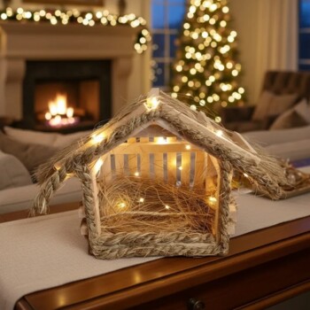 Nacimiento de madera artesanal